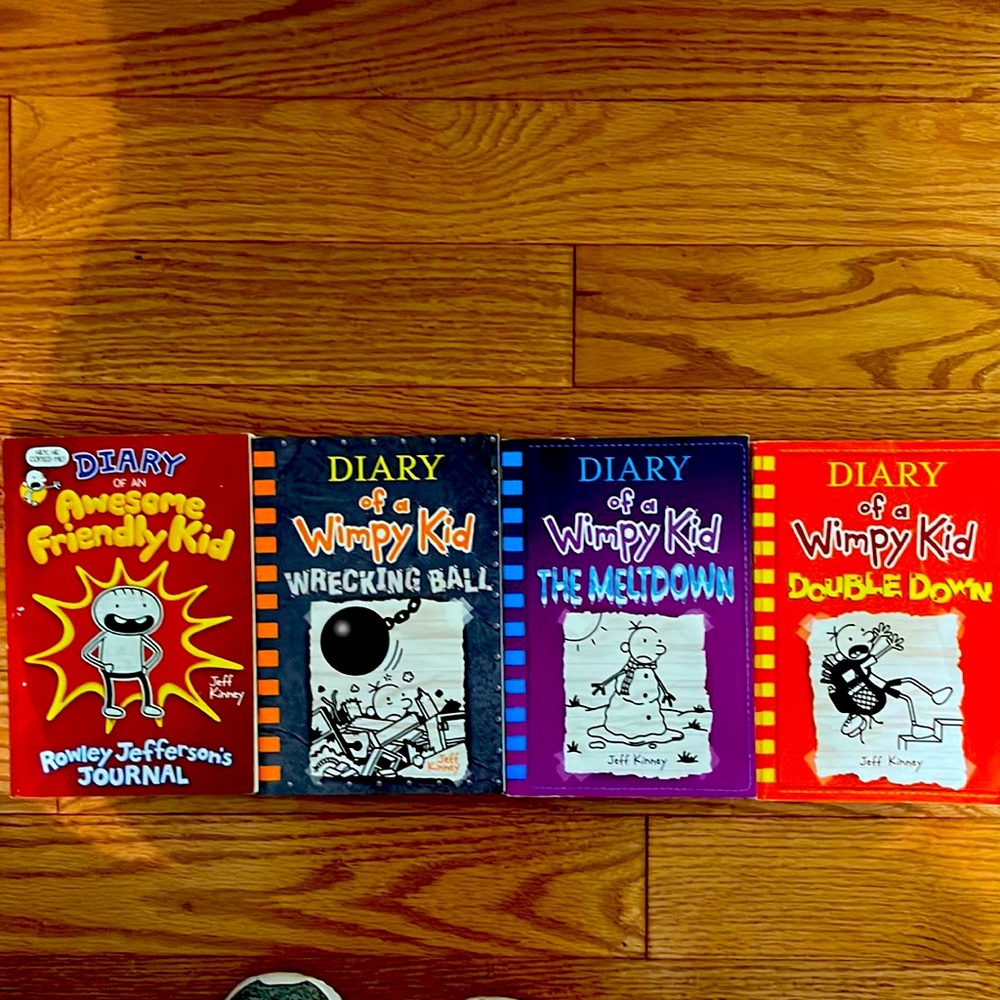 Diary of a wimpy kid set of four soft cover books